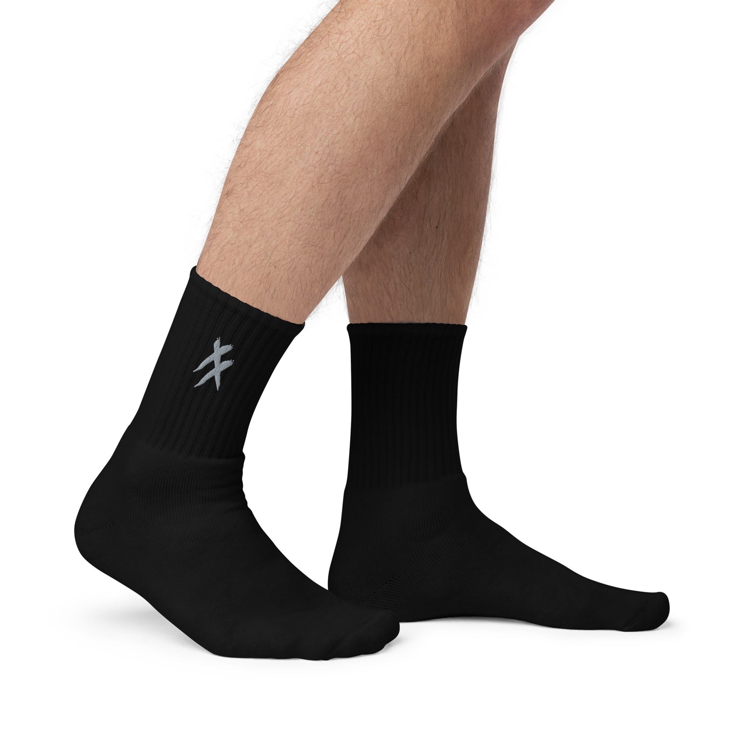 Silver X's - Embroidered socks