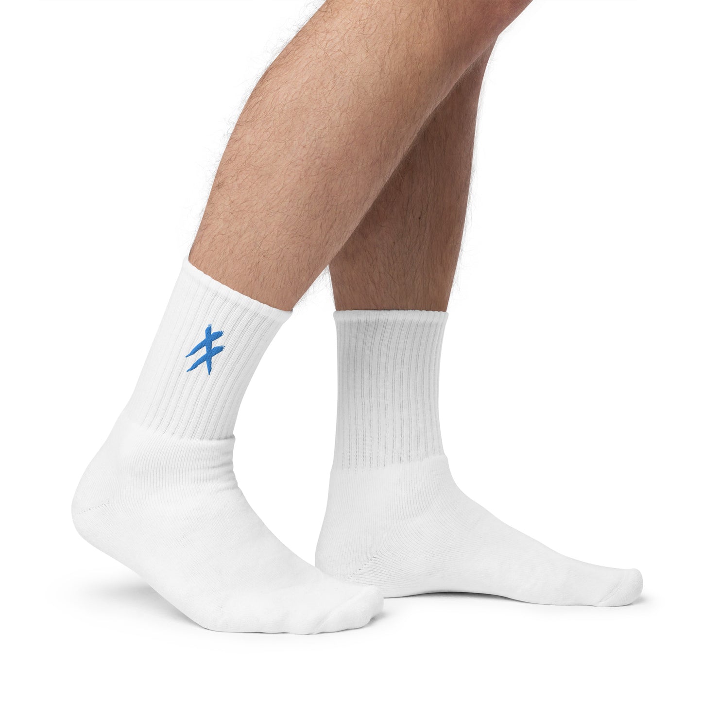 Blue X's - Embroidered socks